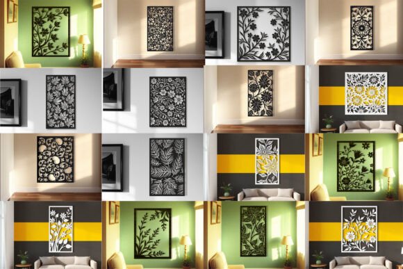 Download Laser Cut Floral Panel Wall Art Bundle - Floral Collection