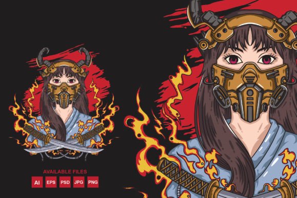 Download Demon Girl with Techno Mask - Techno Collection