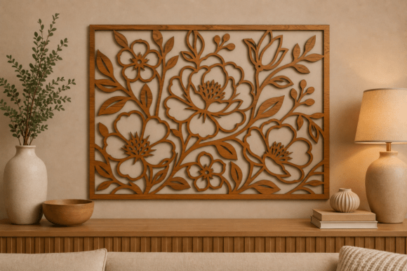 Download Laser Cut Floral Wall Panel SVG File - Floral Collection